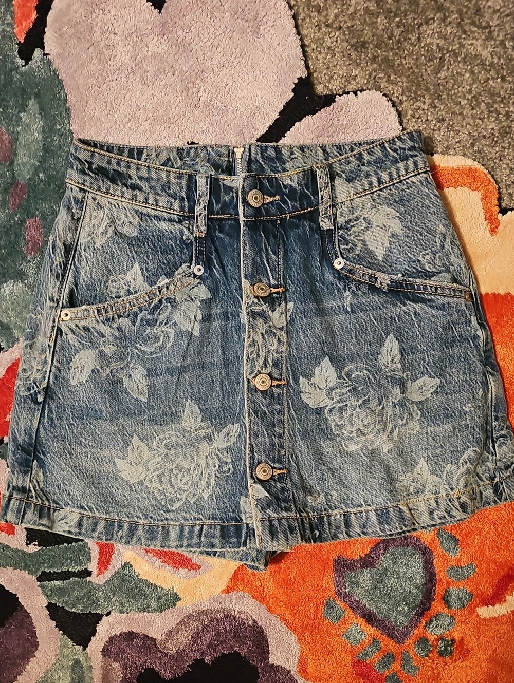 Free People Denim Distressed Skort